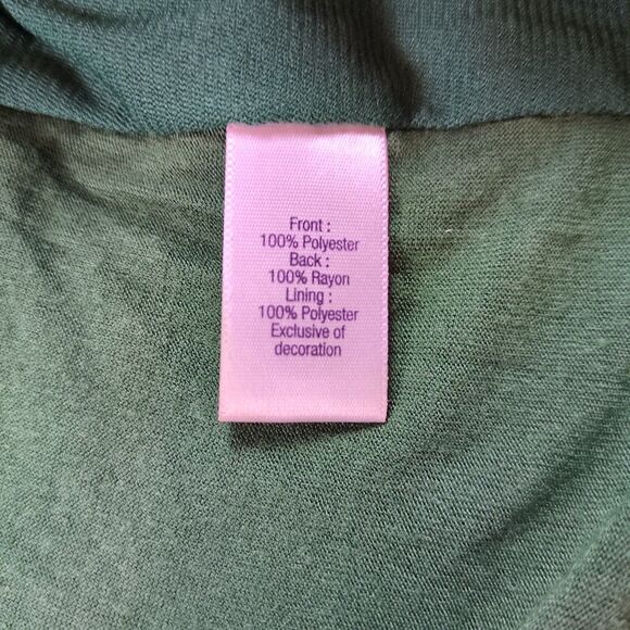 Jennifer Lopez Women L Sequin Cowl Neck Drape Top Shoulder Bow Tie Emerald Green - Picture 9 of 10